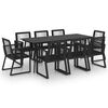 vidaXL 9-dijelni vrtni blagovaonski set od PVC ratana crni