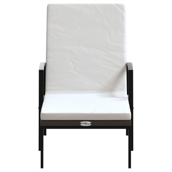 vidaXL Ležaljke za sunčanje 2 kom sa stolom poliratan smeđe