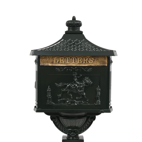 vidaXL Poštanski sandučić s postoljem u vintage stilu aluminijski nehrđajući zeleni