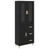 vidaXL Highboard Crni hrast 34,5 x 34 x 180 cm Konstruirano drvo