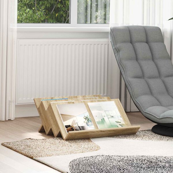 vidaXL Polica za časopise s policom Sonoma hrast 65 x 53 x 28,5 cm