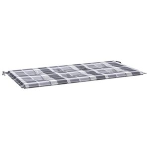 vidaXL Jastuk za vrtnu klupu sivi karirani 100x50x3 cm tkanina Oxford