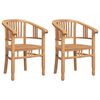 vidaXL Stolica 2 pcs Smeđa 63 x 58 x 89 cm Čvrsto teak drvo