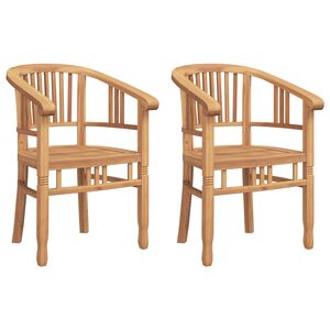 vidaXL Stolica 2 pcs Smeđa 63 x 58 x 89 cm Čvrsto teak drvo