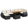 vidaXL 8-dijelni set vrtnih sofa od poliratana s jastucima crni