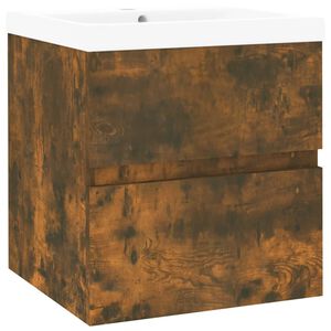 vidaXL Ormarić s ugrađenim umivaonikom boja dimljenog hrasta drveni