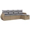 vidaXL 5-dijelni set vrtnih sofa s jastucima bež od poliratana