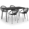 vidaXL 5-dijelni vrtni blagovaonski set od PVC ratana crni