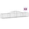vidaXL Lučne gabionske ko&scaron;are 8 kom 300x50x40/60 cm pocinčano željezo