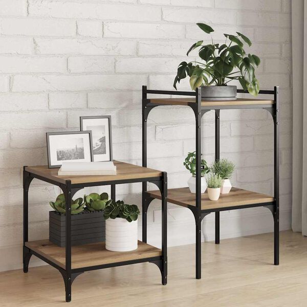 vidaXL Police za knjige 4 pcs Smeđa 40 x 40 x 1,5 cm Konstruirano drvo