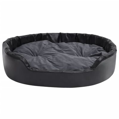 vidaXL Krevet za pse crni i tamnosivi 99x89x21 cm pliš i umjetna koža