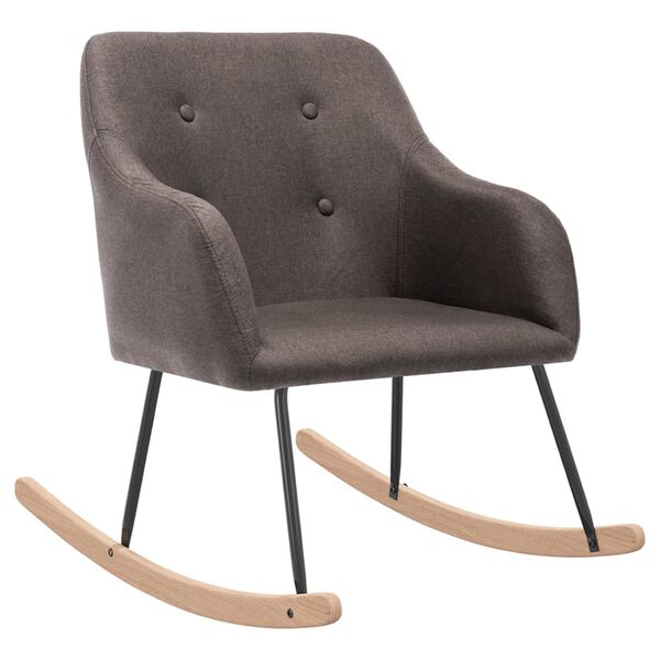 vidaXL Stolica za ljuljanje od tkanine smeđe-siva