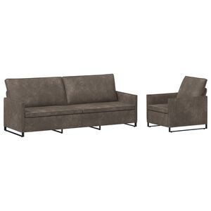 vidaXL Set sofe 2 pcs Tamnosiva Umjetni sued