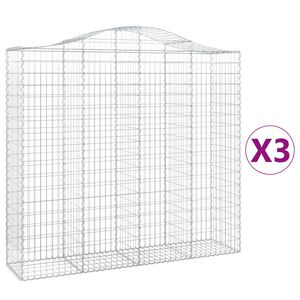 vidaXL Lučne gabionske ko&scaron;are 3 kom 200x50x180/200cm pocinčano željezo