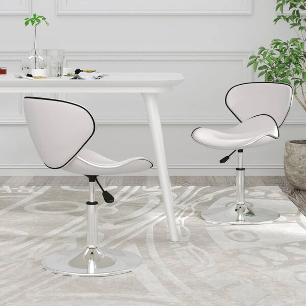 vidaXL Blagovaonske stolice od umjetne kože 2 kom bijele