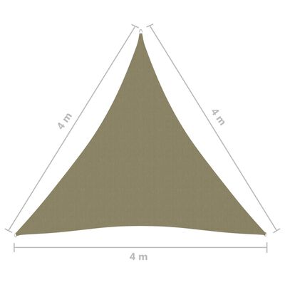 vidaXL Jedro protiv sunca od tkanine Oxford trokutasto 4 x 4 x 4 m bež