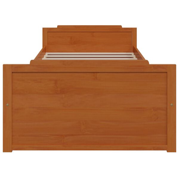 vidaXL Okvir za krevet s ladicama boja meda 90x200 cm masivna borovina