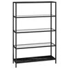 vidaXL Polica crni mramor i prozirna 100 x 36 x 168 cm kaljeno staklo