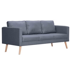 vidaXL Trosjed Sofa od Tkanine Tamno Sivi