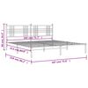 vidaXL Metalni okvir za krevet s uzglavljem bijeli 183x213 cm
