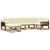 vidaXL Set vanjskih sofa s jastukom 6 pcs Prirodna i krem