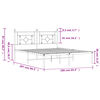 vidaXL Metalni okvir za krevet s uzglavljem crni 160x200 cm