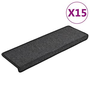 vidaXL Prostirke za stepenice 15 kom 65x21x4 cm antracit pravokutni rub