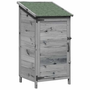 vidaXL Vrtna &Scaron;upa s krovom Siva 59 x 56 x 113,5 cm Čvrsto drvo jele
