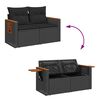 vidaXL 6-dijelni set vrtnih sofa s jastucima crni od poliratana bagrem