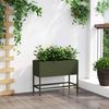 vidaXL Povi&scaron;eni Vrtni Planter Maslinovo zelena 60 x 26 x 45 cm Čelik