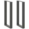 vidaXL Noge za barski stol U-oblika 2 kom antracit 50 x (90-91) cm čelik