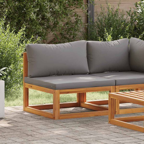 vidaXL Modularna srednja sofa i tamnosivi jastuci masivno drvo bagrema