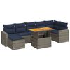 vidaXL 8-dijelni set vrtnih sofa od poliratana s jastucima sivi