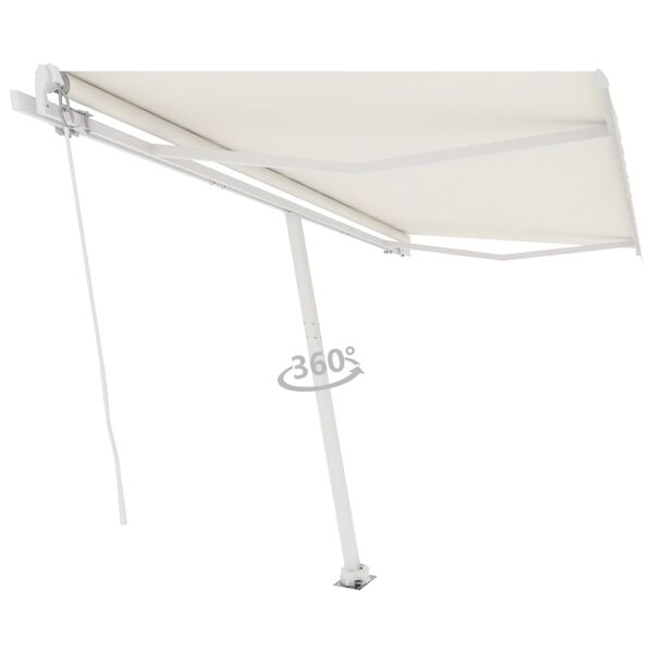 vidaXL Samostojeća tenda na ručno uvlačenje 450 x 350 cm krem