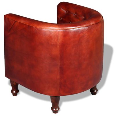 vidaXL Fotelja od prave kože smeđa