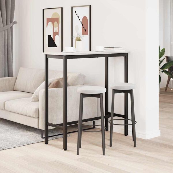 vidaXL stol Bijelo 100 x 40 x 101 cm Inženjerska drva i čelik