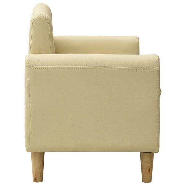 vidaXL Dječji dvosjed od umjetne kože krem bijeli