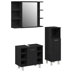 vidaXL Set namje&scaron;taja za kupaonicu 3 kom. Crna 30 x 30 x 99,5 cm