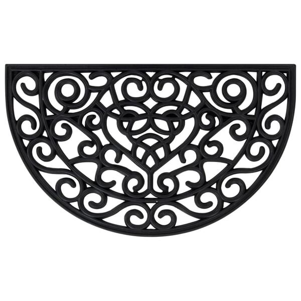 vidaXL Otirač poluokrugli 45 x 75 cm gumeni