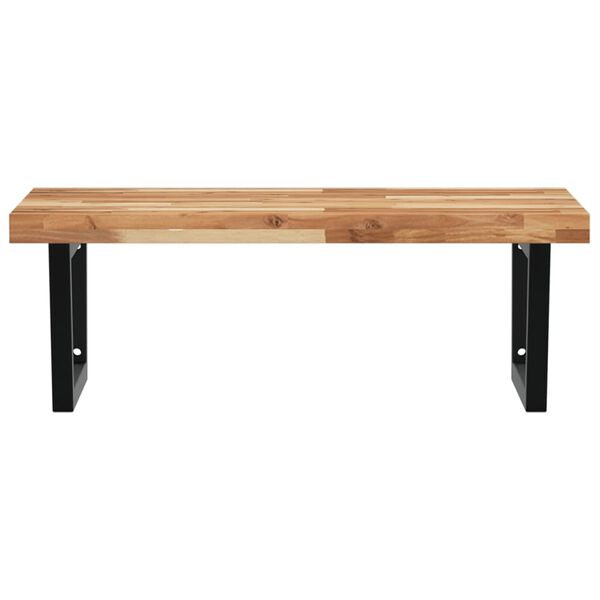 vidaXL Zidna polica za umivaonik od čelika i masivnog bagremovog drva