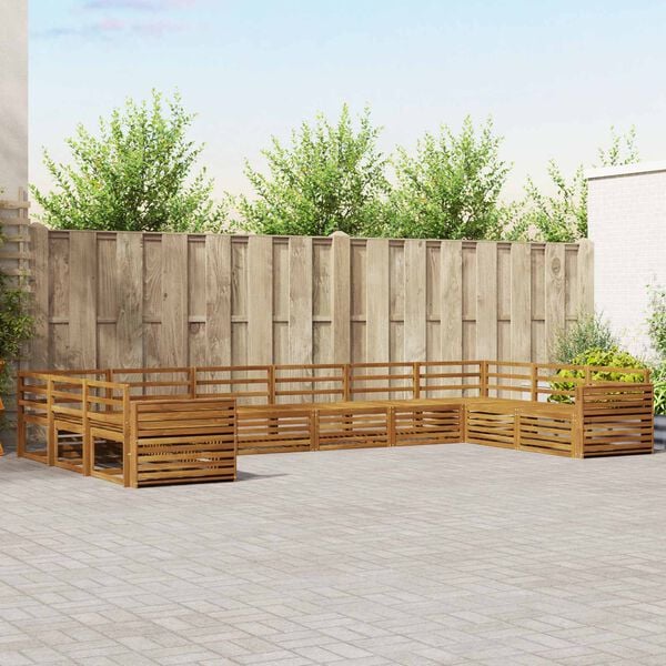 vidaXL Setovi sofa 10 pcs Prirodna Čvrsto drvo akacije