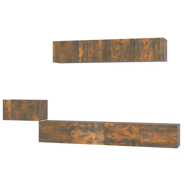 vidaXL 5-dijelni set TV ormarića boja dimljenog hrasta drveni