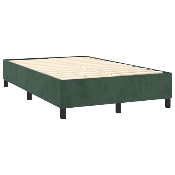 vidaXL Box spring krevet s madracem tamnozeleni 120x200 cm bar&scaron;unasti