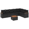 vidaXL 8-dijelni set vrtnih sofa od poliratana s jastucima crni