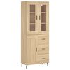 vidaXL Visoka komoda hrasta sonome 69,5x34x180cm od konstruiranog drva