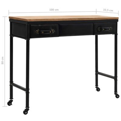 vidaXL Konzolni stol od MDF-a i jelovine 100 x 33,5 x 80 cm