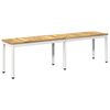 vidaXL Vrtna klupa 161 x 35 x 45 cm Čvrsto drvo akacije Bijela