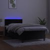 vidaXL Krevet box spring s madracem LED crni 90x200 cm bar&scaron;un