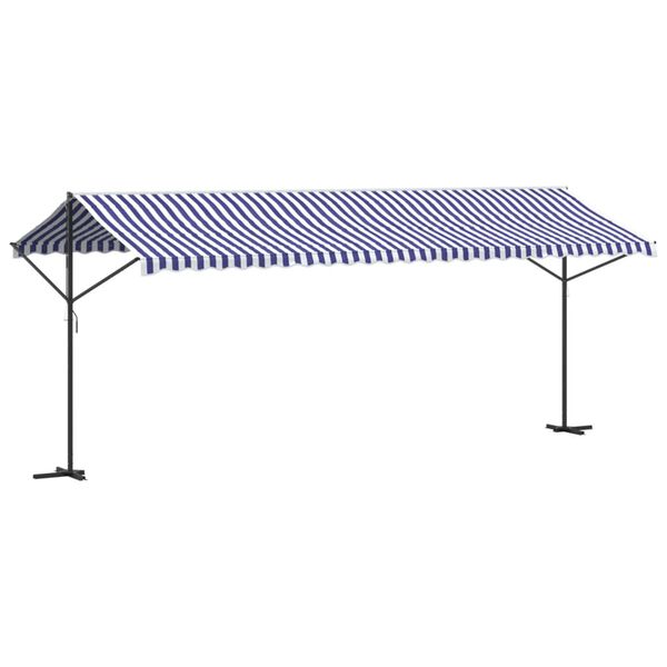 vidaXL Samostojeća tenda plavo-bijela 600 x 300 cm od tkanine i čelika