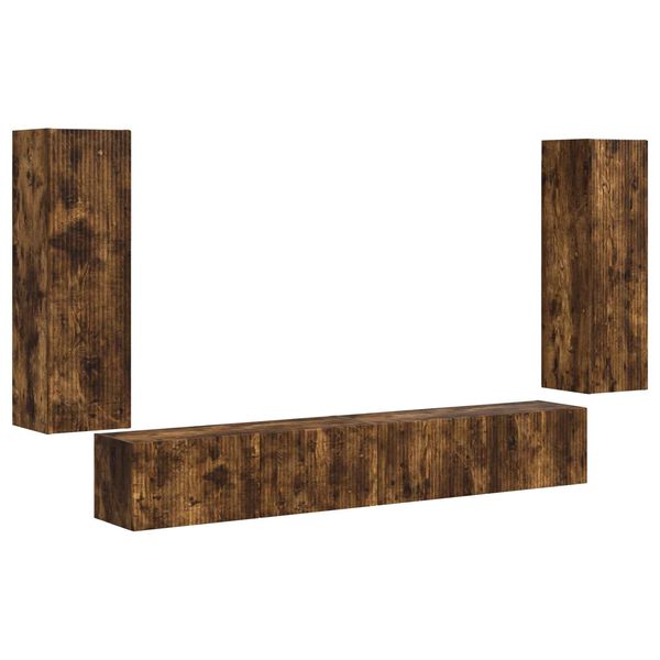 vidaXL Set zidnog ormarića za TV Zidne 4 pcs Dimljeni hrast